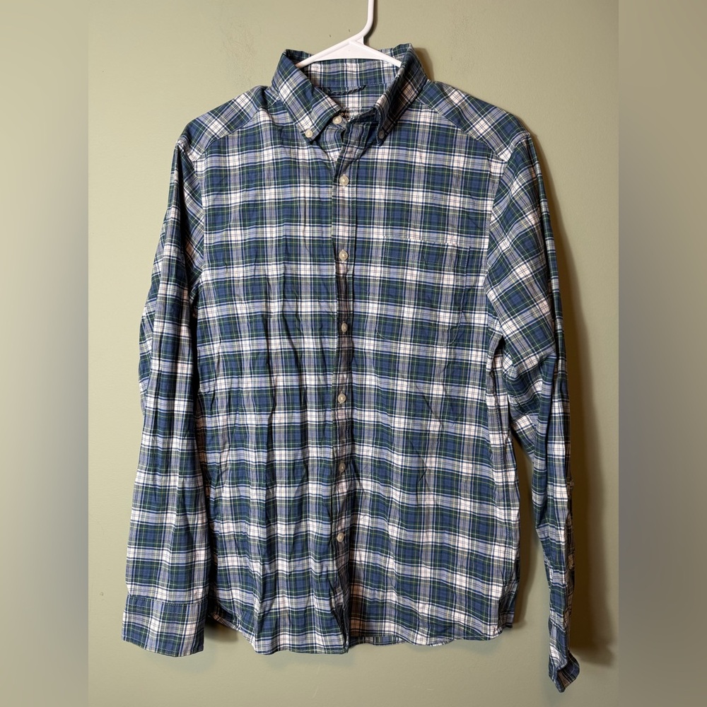 Vineyard Vines Men’s On The Go Performance Long Sleeve Button Down Small Plaid